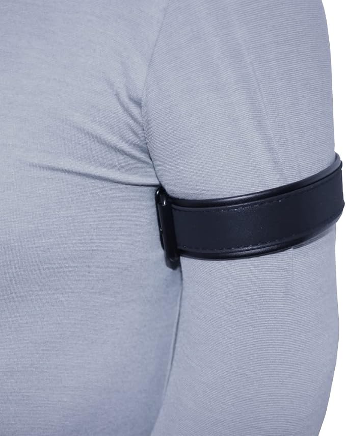 Armband Leather Harness for Man Adjustable Armband Harness Belt 2 PCS (Classic Black)
