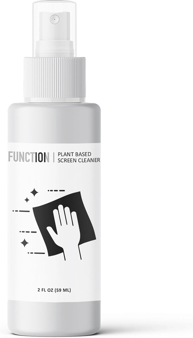Function101 Electronics Screen Cleaner (2oz) w/Premium Microfiber Cloth - Plant-Based Spray with Reverse Osmosis Purity - Streak-Free Screen Cleaning Kit for Laptop, Phone, Tablet, TV, Monitor & More