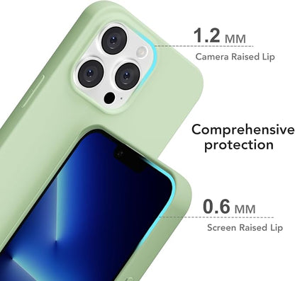 for iPhone 13 Pro Max Case Silicone Compatible with Magsafe Case, Ultra Slim Thin Magnetic Phone Cases Mag Safe, Cute Soft Rubber Gel Matte Plain Wireless Charging Cover for Women, Sage Green