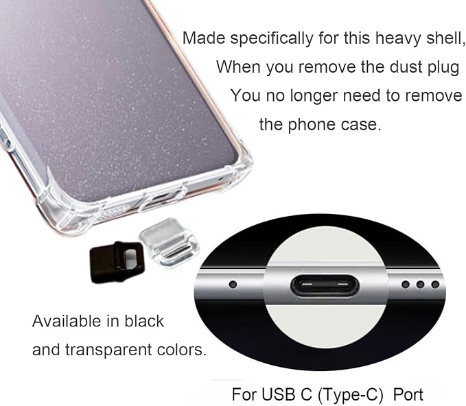 10 Pack USB-C Port Plug, Easy to Grip USB C Dust Plugs, C-Type Dustproof Dlug, Dustproof Plug Kit, with Cleaning Tool, Suitable for All C-Type Ports, Compatible with iPhone 15 16 17