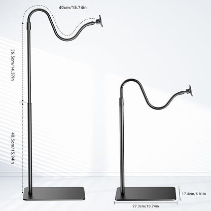 Magnetic Gooseneck Phone Holder for Bed Laying Down, Height Adjustable Bedside Floor Stand with Flexible Arm for iPhone Tiktok Scrolling, Headboard Phone Mount for Reading