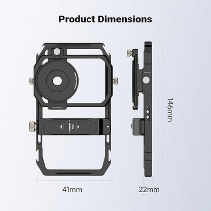 NEEWER Universal Phone Cage Video Rig Stabilizer with 17mm to 37mm & 67mm Lens Filter Adapter Ring Accessories Compatible with iPhone Android Samsung for Video Recording Streaming Photography, PA058