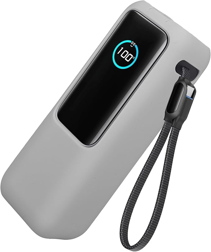 kwmobile Case Compatible with Anker Power Bank 25000mAh (A1695H11) - Portable Powerbank Cover - External Battery Charger Bag, Shockproof - Grey