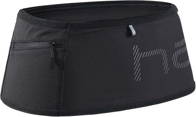 Haimont Running Belt Fanny Pack, Waist Belt with Zippered Pocket, Adjustable Waist Bag for Trail Running Fitness, Men and Women, Black, L
