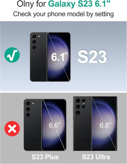 NEWDERY Battery Case for Samsung Galaxy S23, Qi Wireless Charging, Fast Charging, Sync Data Supported, 4700mAh Ultra Slim Portable Rechargeble Charger Case for S23 6.1" Black（Not for S23 Ultra/Plus