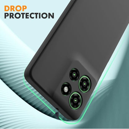 Case for Motorola Moto G Power (2025), 2 Pack Tempered Glass Screen Protectors, Soft TPU Silicone Shockproof Case-Black