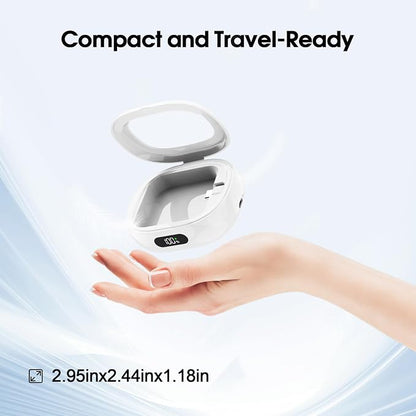 Wireless Charging Case Compatible with Ou-ra Ring Gen 4 & 3 Charger, 2000mAh Portable Charging Case with LED Display for Fitness & Travel, 30-Day Runtime (Official Charger Not Included) White