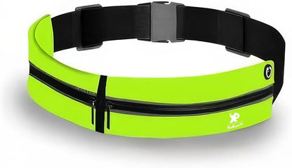 Slim Running Belt Waist Pack for Men Women, Sports Bags, Bum Bags, Water Resistant Fanny Pack with Headphone Port & Reflective Strip, Adjustable Pouch Phone Holder for Workout, Hiking(Neon Green)