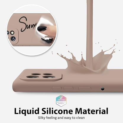 oakxco for Motorola Moto Edge Plus 2023 Case Silicone, Thin Slim Grip Soft Rubber Gel Protective Phone Case for Women, Matte Plain Solid Color Aesthetic Cute Girly Case with Camera Cove, Brown Fall