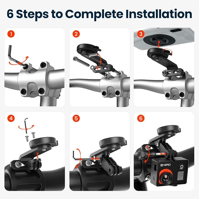 Out-Front Bike Phone Mount – 4-Point Buckle Quick Release | Aluminum CNC Holder with Light/GoPro Mount | Fits 4.0–6.7” Smartphones | Road Cycling