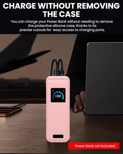 Silicone Case for Anker Prime Power Bank 300W 26,250mAh,Full-Body Protective Cover for Anker Prime Power Bank 300W,Precise Port Cutouts (Case Only) Pink