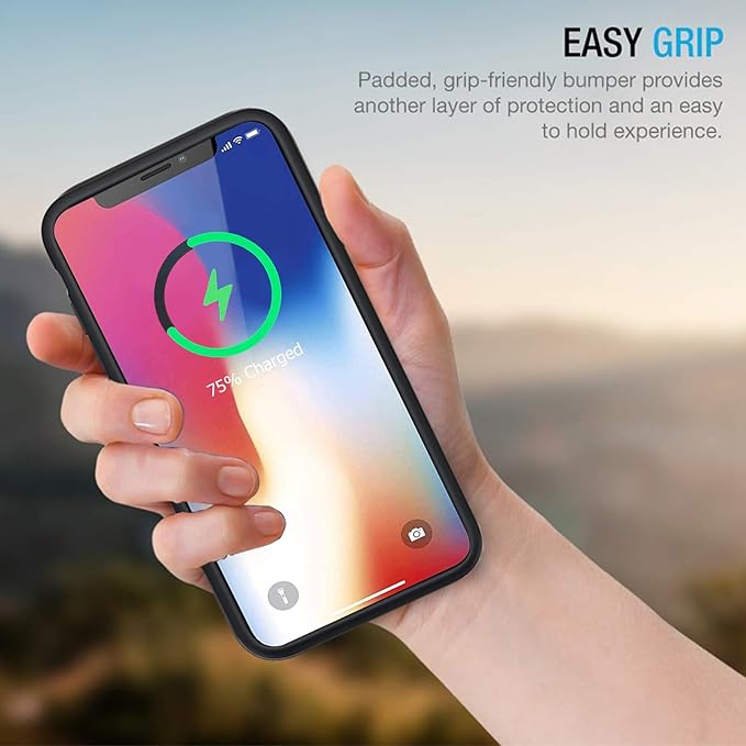 Battery Case for iPhone X/XS, Enhanced 10000mAh Portable Protective Wireless Charging Case Support Carplay Compatible with iPhone X/XS (5.8 inch) Rechargeable Extended Battery Charger Case (Black)