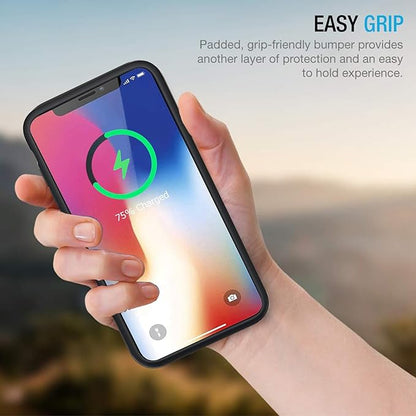 Battery Case for iPhone X/XS, Enhanced 10000mAh Portable Protective Wireless Charging Case Support Carplay Compatible with iPhone X/XS (5.8 inch) Rechargeable Extended Battery Charger Case (Black)
