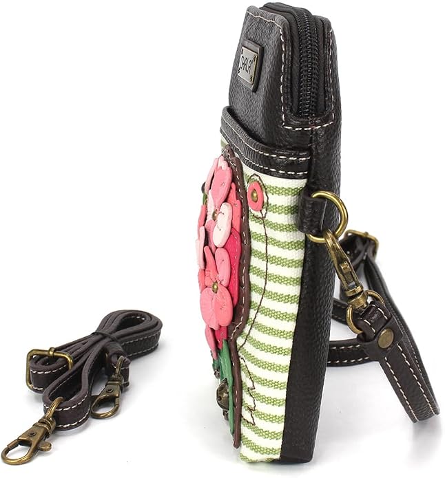 CHALA Plant Life Collection Cell Phone Crossbody Purse-Women PU Leather/Canvas Multicolor Handbag with Adjustable Strap