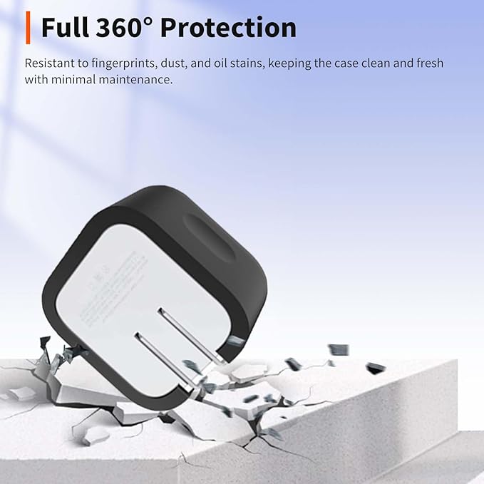 Case for Apple 40W Power Adapter – Soft Silicone Protective Cover for Dynamic Charger,Shockproof Dustproof Charging Block Protector Sleeve[Black]