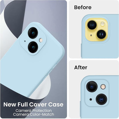 FireNova Designed for iPhone 14 Case, Silicone Upgraded [Camera Protection] Phone Case, Soft Anti-Scratch Microfiber Lining Inside, 6.1 inch, Sky Blue