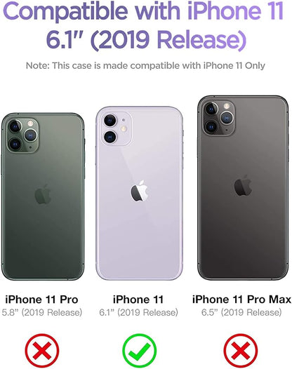 Temdan Designed for iPhone 11 Clear Case - Military-Grade Protection with Magnetic Kickstand - 6.1 inch