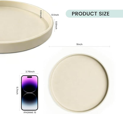 2 Pack 9" Bathroom and Vanity Tray, ABS Bathroom Counter Organizer, Coffee Table Decor for Perfume, Candles, Keys &More. Kitchen Countertop Organizer, Decorative Tray Soap Holder, Yellow