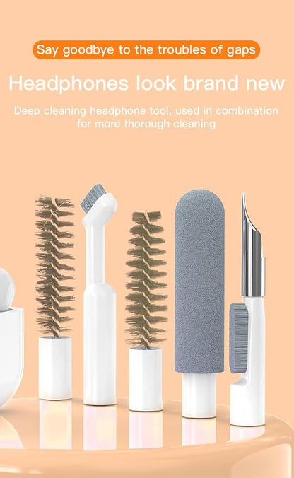 32-in-1 Multi-Functional Cleaning Kit for Electronics inlcuding Headphones,Mobile Phones,Computer,Monitor,Lens and etc, Compact and Portable Design (Black)