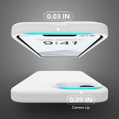 Magnetic for iPhone 17e/iPhone 16e Case, Compatible with MagSafe, [Soft Anti-Scratch Microfiber Lining] Slim Silicone Shockproof Protective Phone Case for iPhone 17e/16e 6.1", White