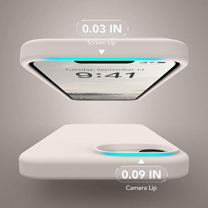 Magnetic for iPhone 17e/iPhone 16e Case, Compatible with MagSafe, [Soft Anti-Scratch Microfiber Lining] Slim Silicone Shockproof Protective Phone Case for iPhone 17e/16e 6.1", Stone