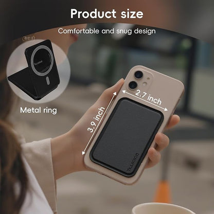 3-in-1 Magnetic Phone Tripod Stand& Selfie Stick for iPhone17 pro max, Compatible with MagSafe, Multi-Angle, Portable, NFC Card Holder/RFID Blocking, Magnetic Ring for Samsung(Black)