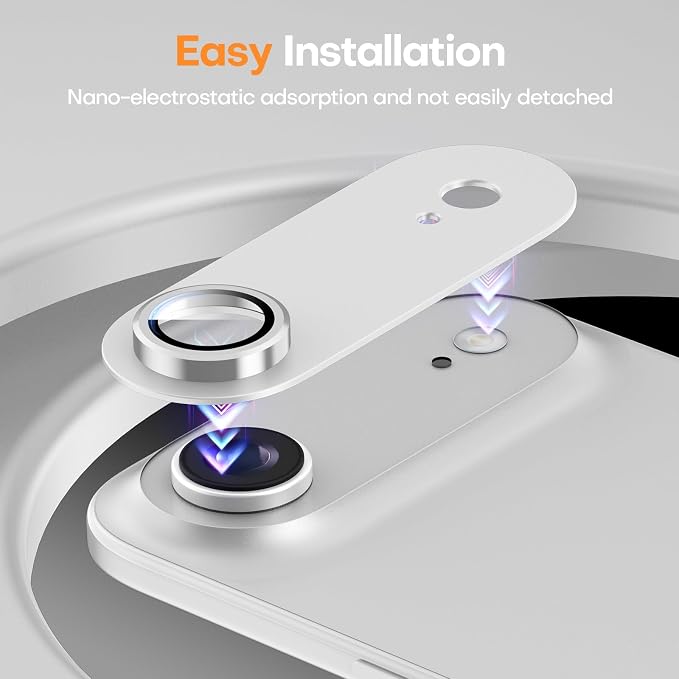 Jeluse Compatible with iPhone Air Camera Lens Protector, Strong Adhesion Full Coverage Metal Aluminum Alloy Ultra Clarity Tempered Glass Camera Screen Protector