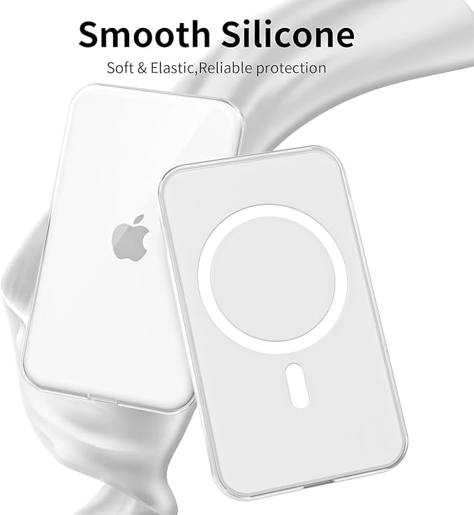 oakxco Silicone Case Compatible with iPhone Air Magsafe Battery Pack, Ultra Thin Slim Cover for 17 Air Battery Pack, TPU Rubber Scratch & Shatter Resistant Cover, Crystal Clear