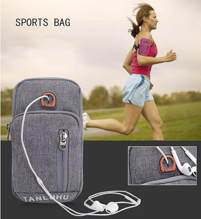 Men Women Sport Running Armband Cellphone Holder Pouch Crossbody Shoulder Purse Arm Bag for Samsung Galaxy S22 Ultra Plus S20 FE S21 Fe A53 5G A12 A13 5G A22 A32 A52 Pixel 6 Pro Moto G Pure (Black)