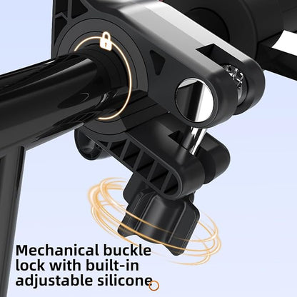 Motorcycle Phone Mount with Shock Absorber - Anti-Vibration Handlebar Phone Holder, Adjustable, Compatible with Bicycles, Scooters, ATVs, Fits 5.4-6.9 Inch Smartphones