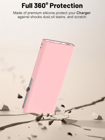 Silicone Protective Case Compatible with OnePlus SuperVooc Power Bank 12,000mAh All-Port Portable Charger, Full-Body Protective Cover with Precise Cutouts, Shockproof & Scratch-Resistant Sleeve (Pink)