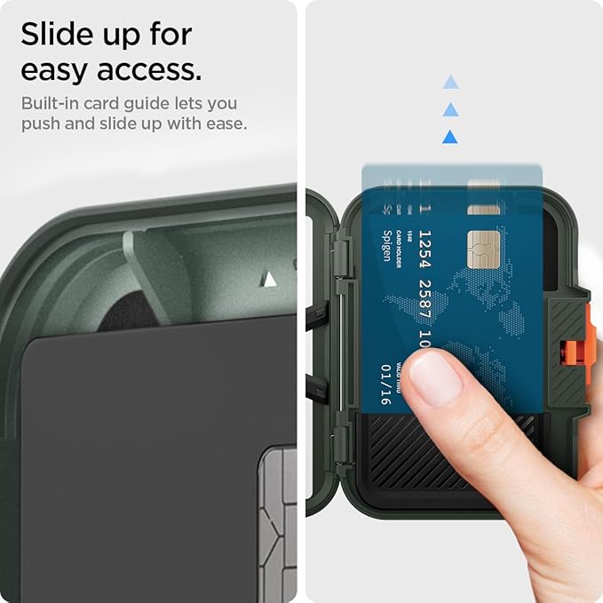 Spigen for MagSafe Wallet, Heavy Duty Hardshell Magnetic Card Holder Compatible with iPhone 17/16/15/14/13/12 Pixel 10 Series MagSafe-Cases Pixelsnap Holds 5-6/7-8 Cards