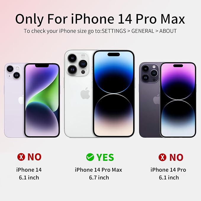 ZVE Compatible with iPhone 14 Pro Max Wallet Case for Women, PU Leather Shockproof Crossbody Phone Case with Card Holder for iPhone 14 Pro Max 6.7 Inch-Black