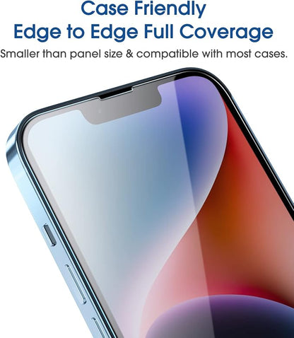 amFiIm Tempered Glass Screen Protector for iPhone 16e/iPhone 14/iPhone 13/13 Pro 6.1", Easy OneTouch Installation, Auto-alignment, Bubble Free Case Friendly, Anti-Scratch