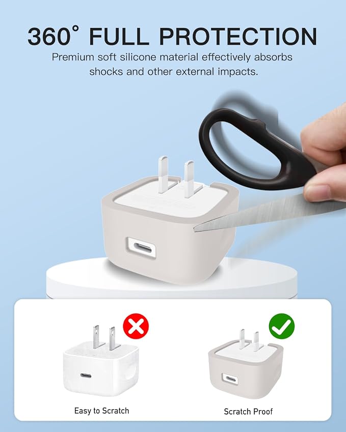 Silicone Case for Apple 40W Dynamic Power Adapter,Soft Silicone Protective Cover for Dynamic Power Adapter,Shockproof,Fall-Resistant,Grey