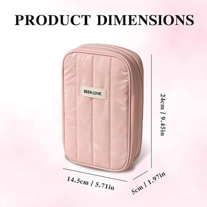 Cable Organizer Pouch, Splashproof Electronics Travel Organizer Multifunctional Portable Charger Case with Zipper (Pink)