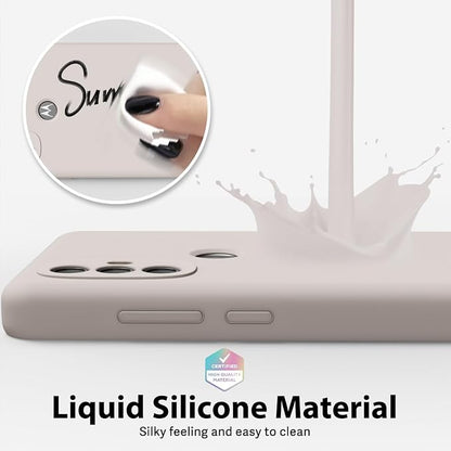 oakxco for Motorola Moto G Power 2022 Phone Case/Moto G Play 2023 Phone Case Liquid Silicone, Thin Slim Soft Rubber Gel TPU Plain Simple Cover for Women Girl Cute, Matte Solid Color,Beige Stone Cream
