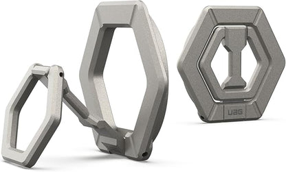 URBAN ARMOR GEAR UAG Magnetic Phone Ring Stand Compatible with MagSafe Magnet, Removable Metal Finger Ring Grip & 360 Rotation Adjustable Kickstand for iPhone 17, Galaxy S26, Titanium