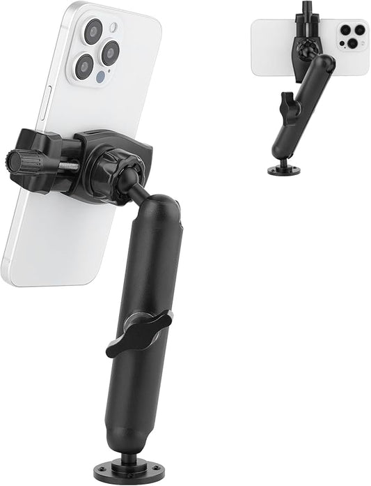 Wall Mount Phone Holder for Truck/Car/Boat/Wall/Desk,Compatible with 3.5~7.5 inch iPhone/Nexus/HTC/LG/Huawei/Smart Phones,360°Adjustment Aluminium Alloy Arm Drilling Base Mount