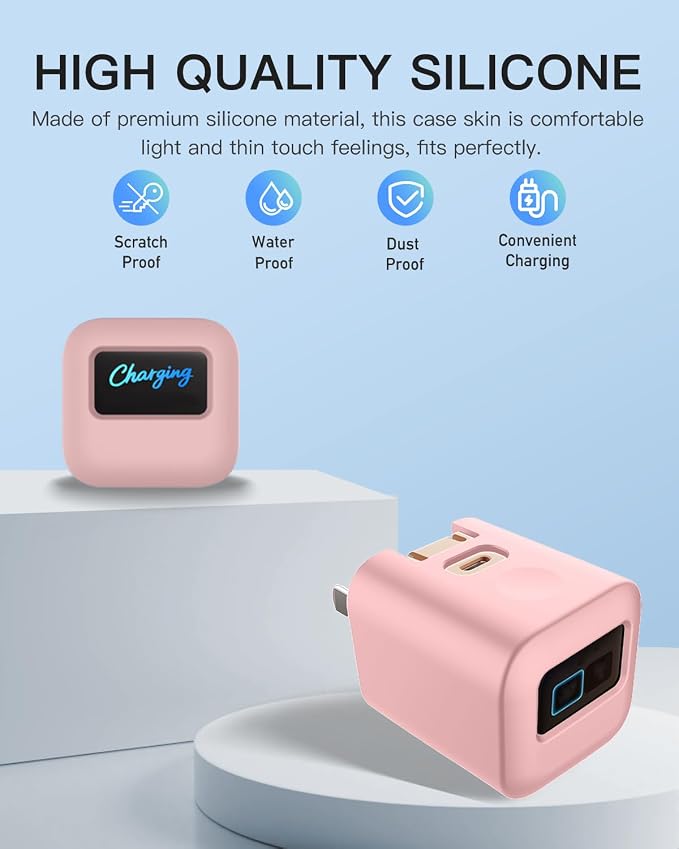 Silicone Case for Anker Nano 45W Type C Charger,Soft Silicone Protective Cover for USB C Charger Block,Shockproof,Fall-Resistant,Pink