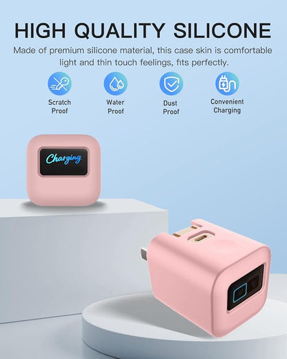 Silicone Case for Anker Nano 45W Type C Charger,Soft Silicone Protective Cover for USB C Charger Block,Shockproof,Fall-Resistant,Pink