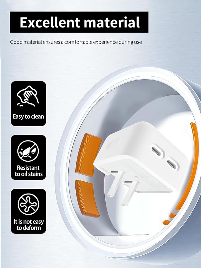 Case for Apple 35W Dual USB-C Port Compact Power Adapter, WUNIAK Soft Silicone Protective Portable Scratch Shock Resistant Shell, Protective Case for Apple 35W Dual USB-C Charger, White