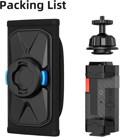 Backpack Mount Bag Belt Shoulder Strap Clip Holder Attachment Compatible with iPhone 17/16/15 Pro Max/15/14/13/12, Samsung and More Phones (Black-01)