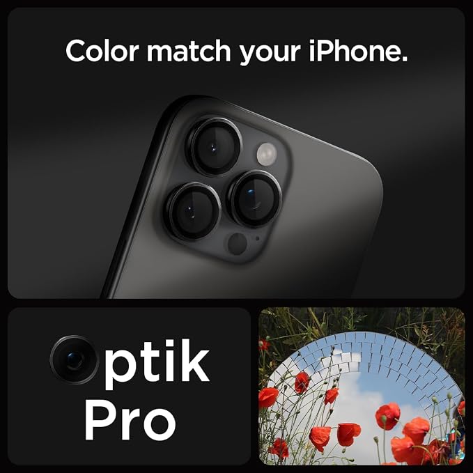 Spigen Camera Lens Screen Protector [GlasTR EZ Fit Optik Pro] Designed for iPhone 14 Pro Max/iPhone 14 Pro [Case Friendly] - Black [2 Pack]