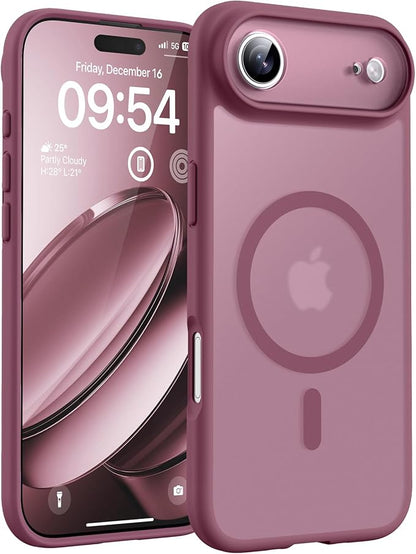 TOCOL for iPhone Air Case, Compatible with Magsafe Charger, Full Camera Protection, Drop Protection, Translucent Matte Phone Case for iPhone 17 Air 6.5 inch (Plum)