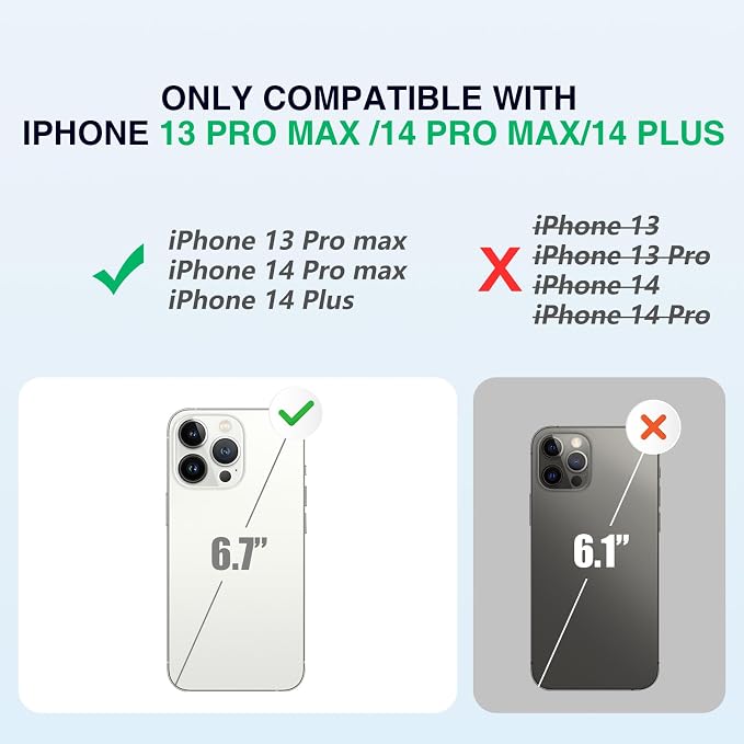 Battery Case for iPhone 14 Pro Max/14 Plus/13 Pro Max/12 Pro Max, Rechargeable Case Charger Soft TPU Anti-Slip Slim 8000mAh 15W Fast Charging Juice Box for 12/13/14 Pro Max/14 Plus 6.7inch-Black