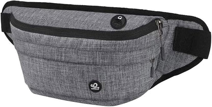 WATERFLY Running Belt Fanny Pack: Runner Marathon Jogging Waist Pack Sport Workout Exercise Fitness Phone Holder Belt for Men Women Jogger Slim Waistband Black