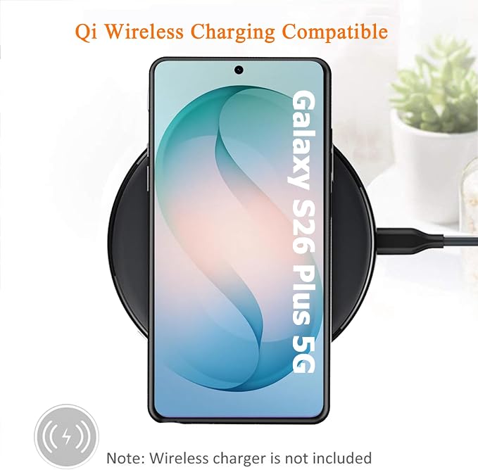 Wireless Charging Case for Galaxy S26 Plus, Upgraded 12000mAh Rechargeable Portable Charging Case Compatible with Galaxy S26 Plus (6.7 inch) with Carplay Extended Battery Pack Charger Case (Black)