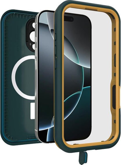 OtterBox iPhone 16 Pro FRĒ Series Waterproof Case with MagSafe (Designed by LifeProof) - Sagebrush Green, Waterproof, 60% Recycled Plastic, Sleek and Stylish