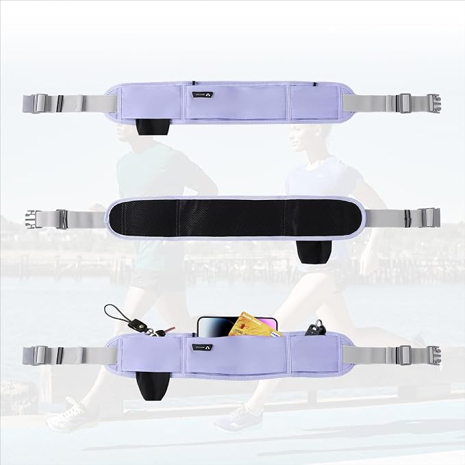 Running Hydration Belt with Water Bottle Holder, Phone Storage (Blue)